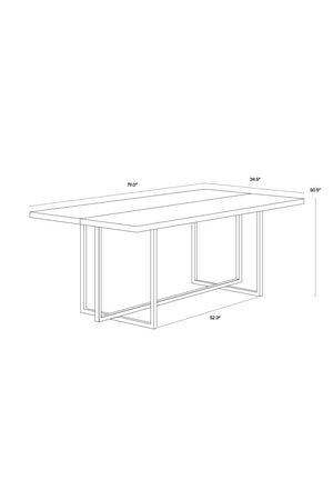   Modern European furniture - Contemporary Wood & Brass Dining Table - www.oroa.com | Oroa.com