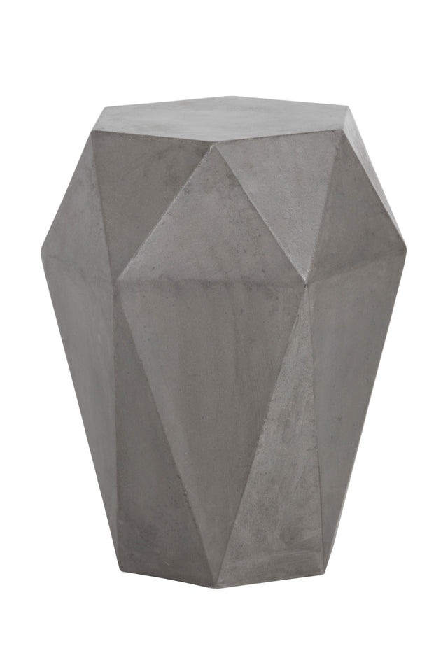 Modern European furniture - Gray Faceted Indoor/Outdoor End Table - www.oroa.com