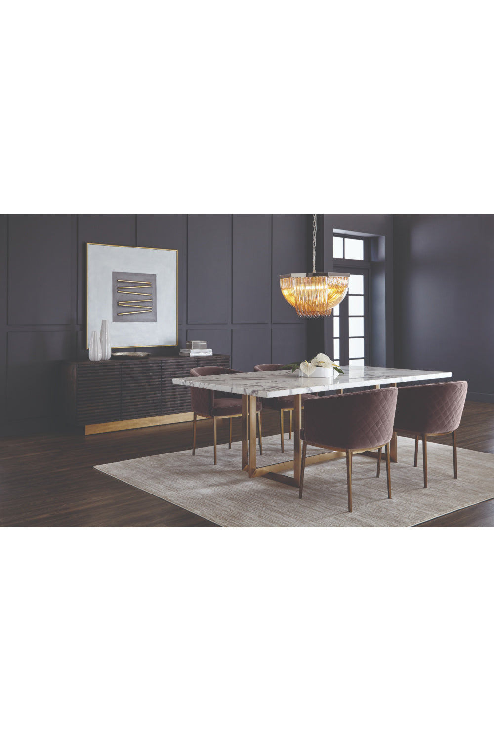   Modern European furniture - Brown Oak Fluted 4-Door Sideboard - www.oroa.com | Oroa.com