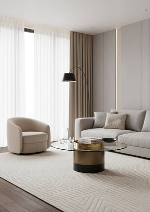   Modern European furniture - Cylindrical Gold Base Coffee Table - www.oroa.com | Oroa.com