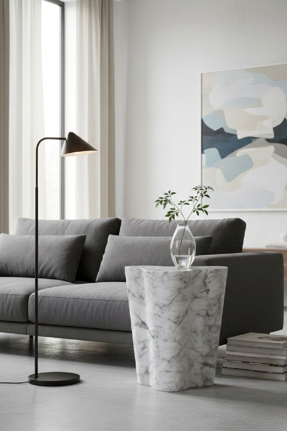   Modern European furniture - Marble-Look Indoor/Outdoor Side Table L - www.oroa.com | Oroa.com