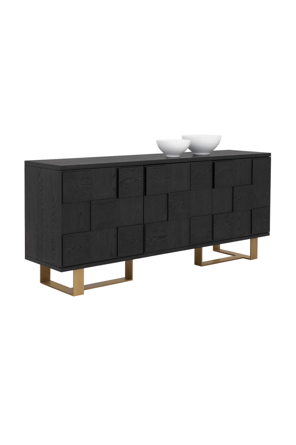   Modern European furniture - Checkered Smoked Acacia Sideboard - www.oroa.com | Oroa.com