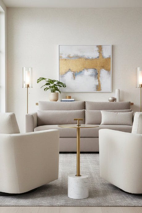   Modern European furniture - Gold Round End Table - www.oroa.com | Oroa.com