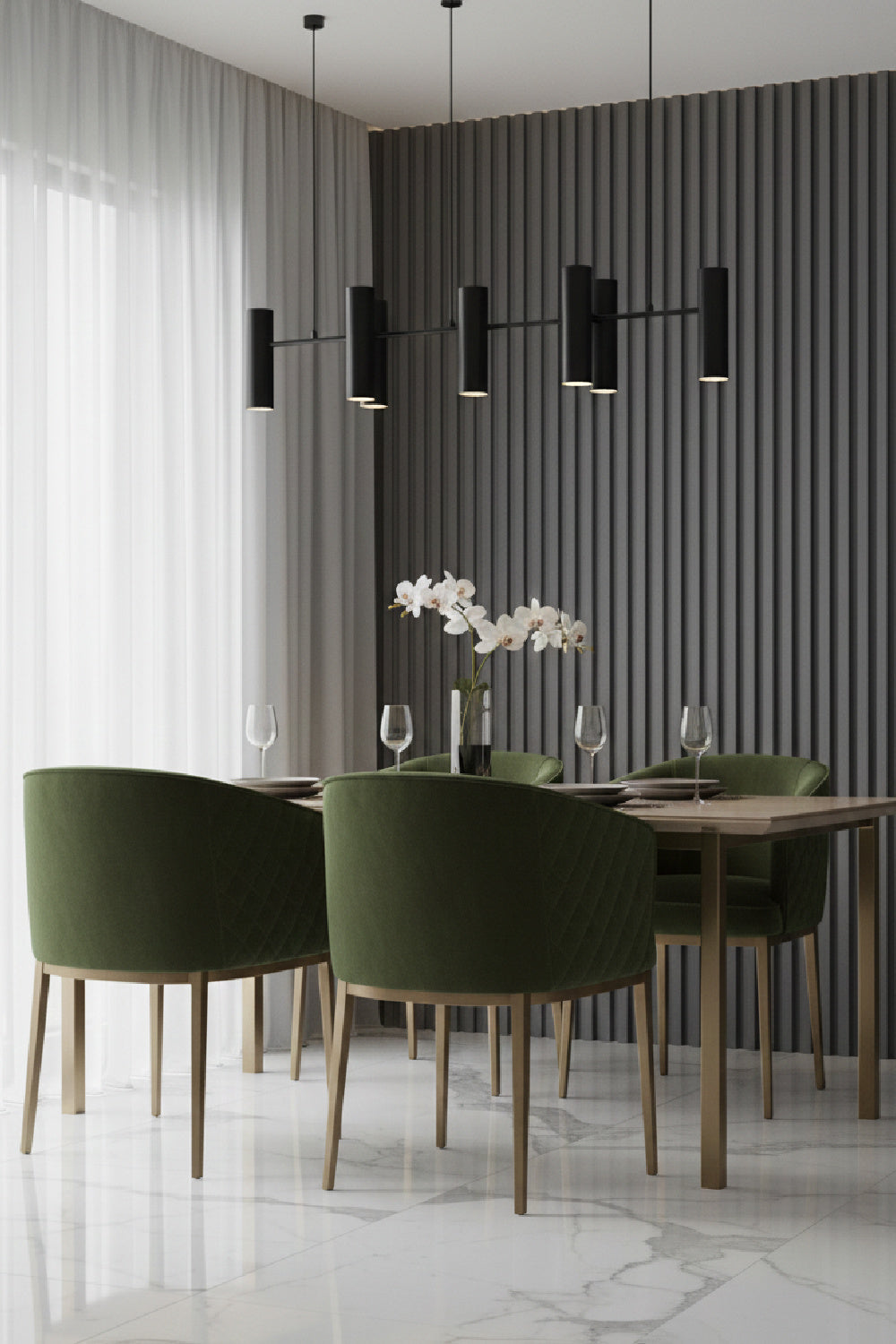   Modern European furniture - Green Diamond-Stitched Dining Chair - www.oroa.com | Oroa.com