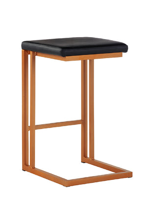   Modern European furniture - Black Leather Look Counter Stools (2) - www.oroa.com | Oroa.com