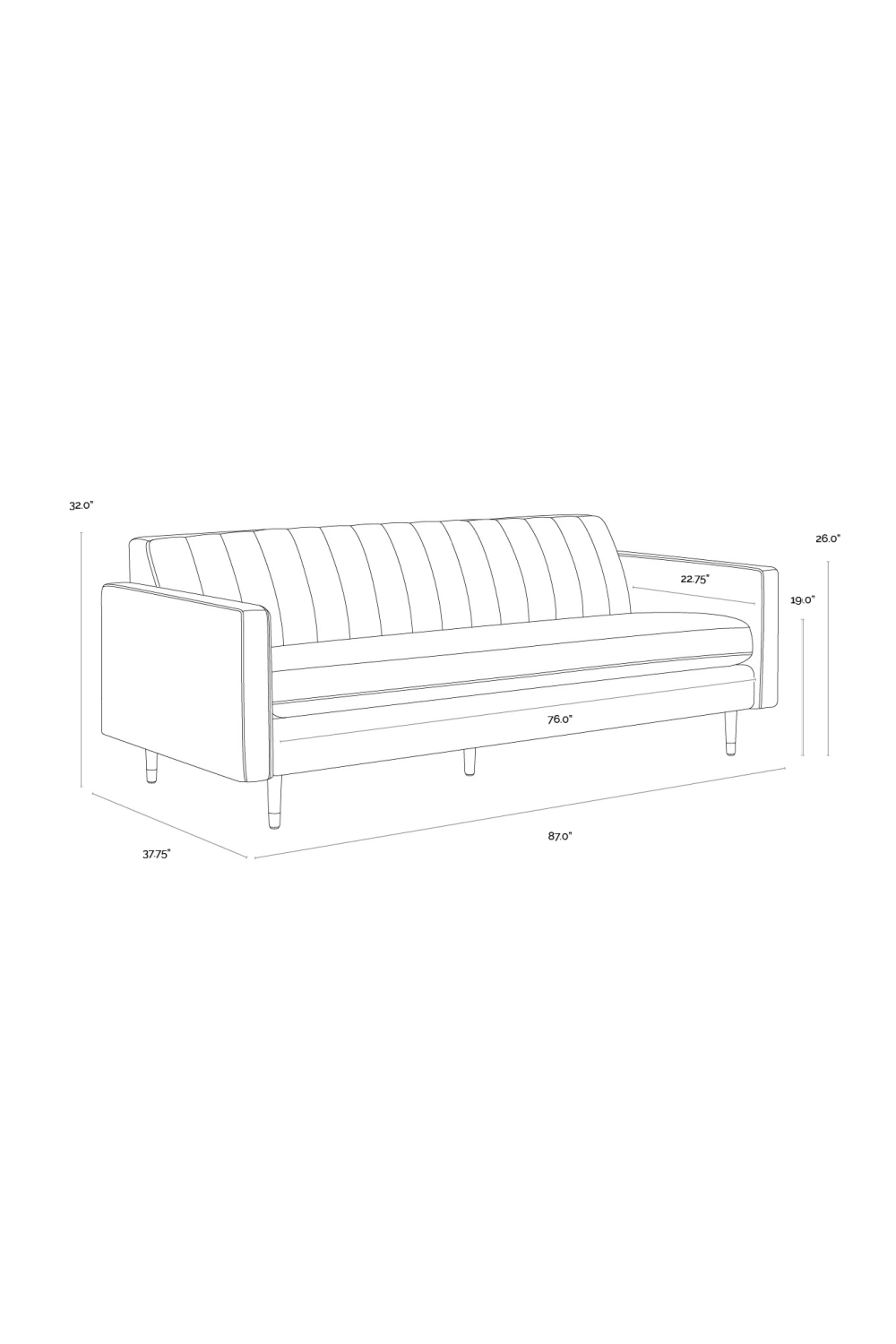   Modern European furniture - Channeled Green Velvet Sofa - www.oroa.com | Oroa.com