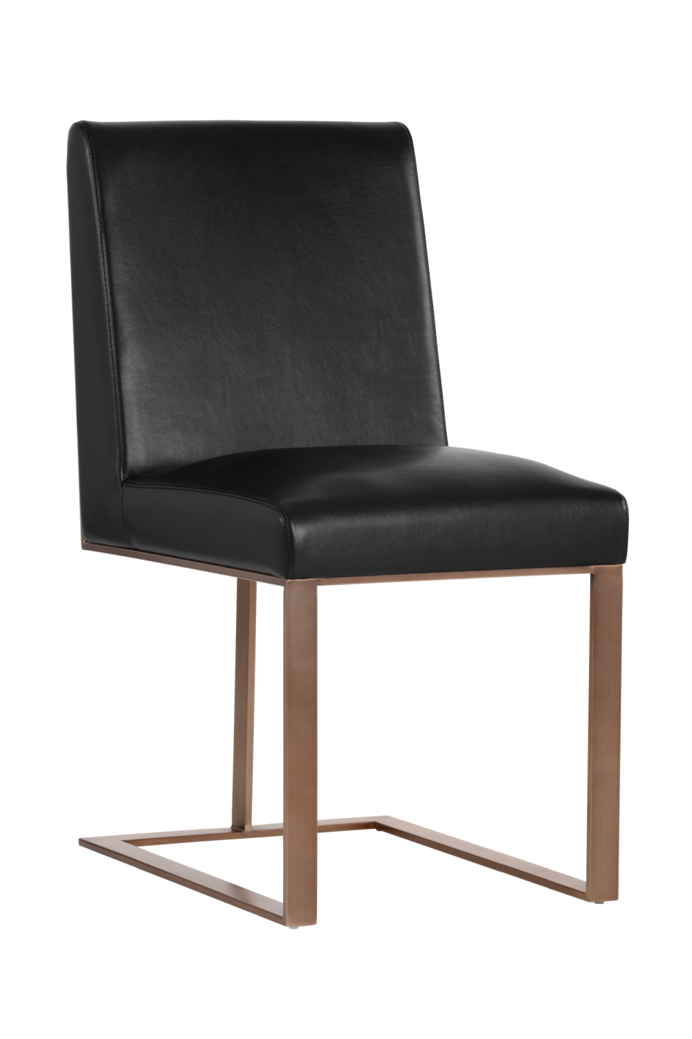  Modern European furniture - Black Leather Cantilevered Dining Chair - www.oroa.com | Oroa.com