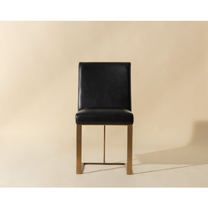   Modern European furniture - Black Leather Cantilevered Dining Chair - www.oroa.com | Oroa.com