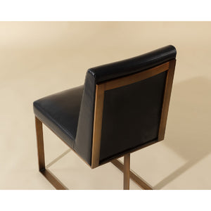   Modern European furniture - Black Leather Cantilevered Dining Chair - www.oroa.com | Oroa.com