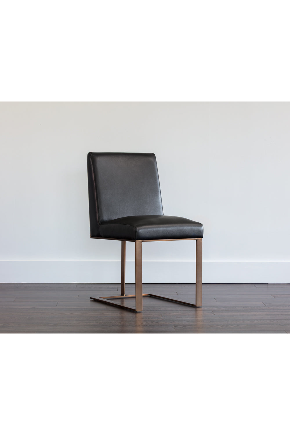  Modern European furniture - Black Leather Cantilevered Dining Chair - www.oroa.com | Oroa.com