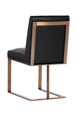   Modern European furniture - Black Leather Cantilevered Dining Chair - www.oroa.com | Oroa.com