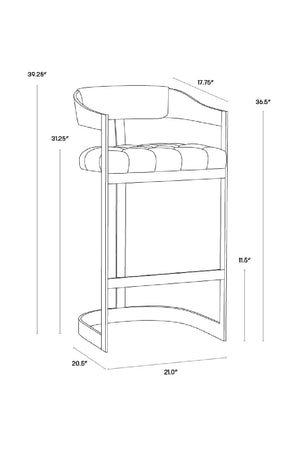   Modern European furniture - Antique Brass Framed Bar Stool - www.oroa.com | Oroa.com