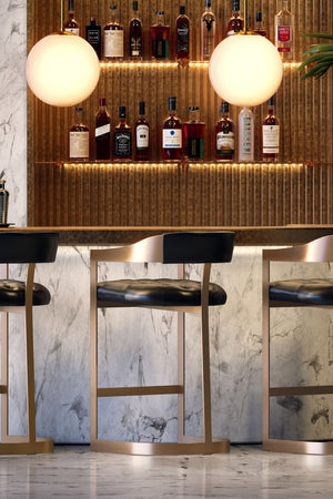   Modern European furniture - Antique Brass Framed Bar Stool - www.oroa.com | Oroa.com