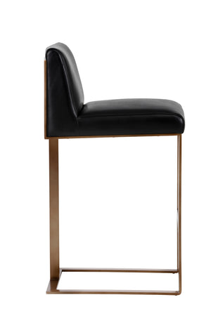   Modern European furniture - Black Leather Cantilevered Bar Stool  - www.oroa.com | Oroa.com