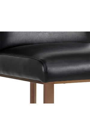   Modern European furniture - Black Leather Cantilevered Bar Stool  - www.oroa.com | Oroa.com