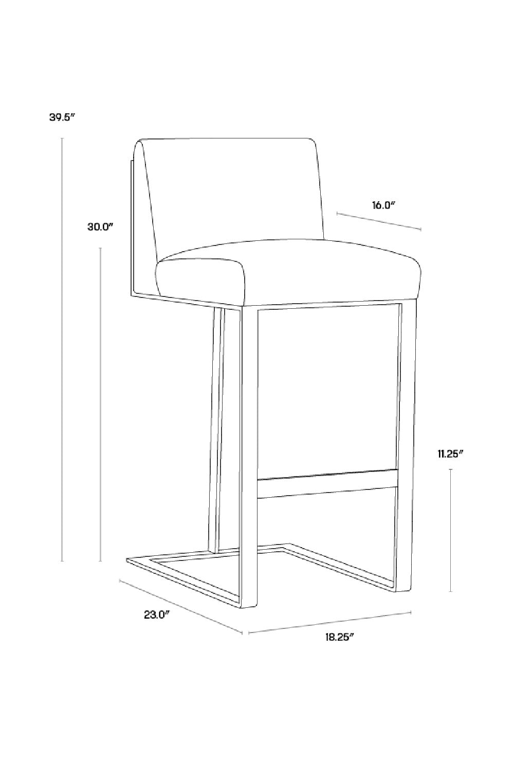   Modern European furniture - Black Leather Cantilevered Bar Stool  - www.oroa.com | Oroa.com