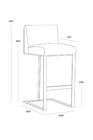   Modern European furniture - Black Leather Cantilevered Bar Stool  - www.oroa.com | Oroa.com