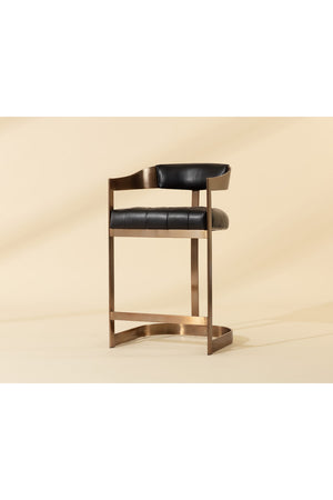   Modern European furniture - Black Leather T-Shaped Counter Stool - www.oroa.com | Oroa.com