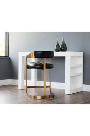   Modern European furniture - Black Leather T-Shaped Counter Stool - www.oroa.com | Oroa.com