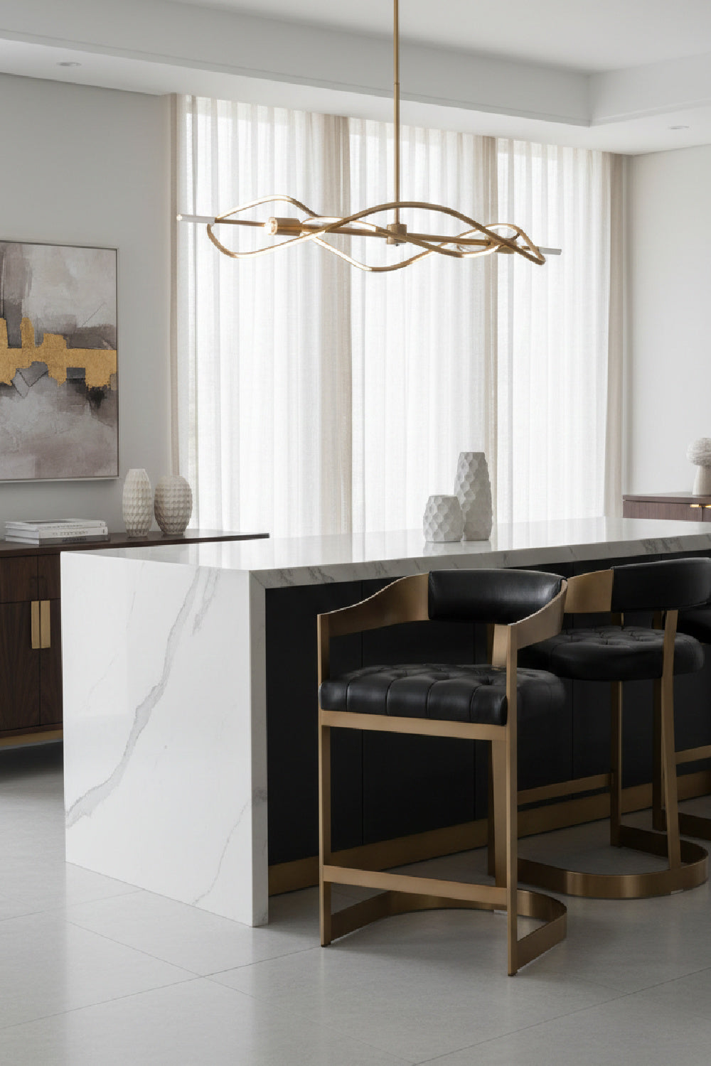   Modern European furniture - Black Leather T-Shaped Counter Stool - www.oroa.com | Oroa.com