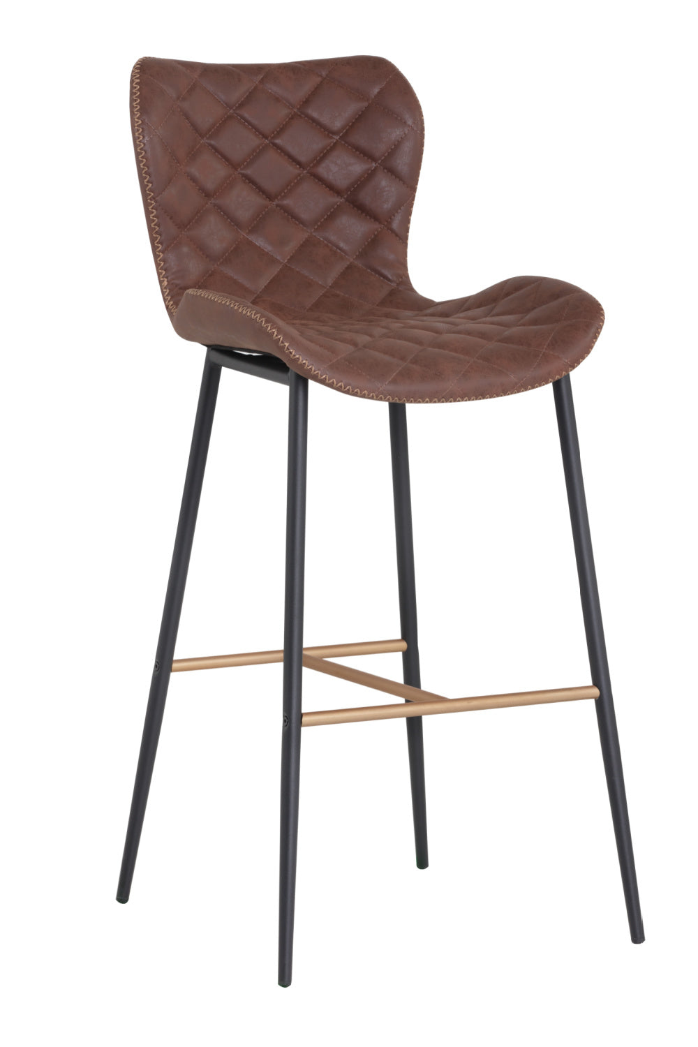   Modern European furniture - Diamond-Stitched Leather Look Bar Stools (2) - www.oroa.com | Oroa.com