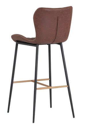   Modern European furniture - Diamond-Stitched Leather Look Bar Stools (2) - www.oroa.com | Oroa.com