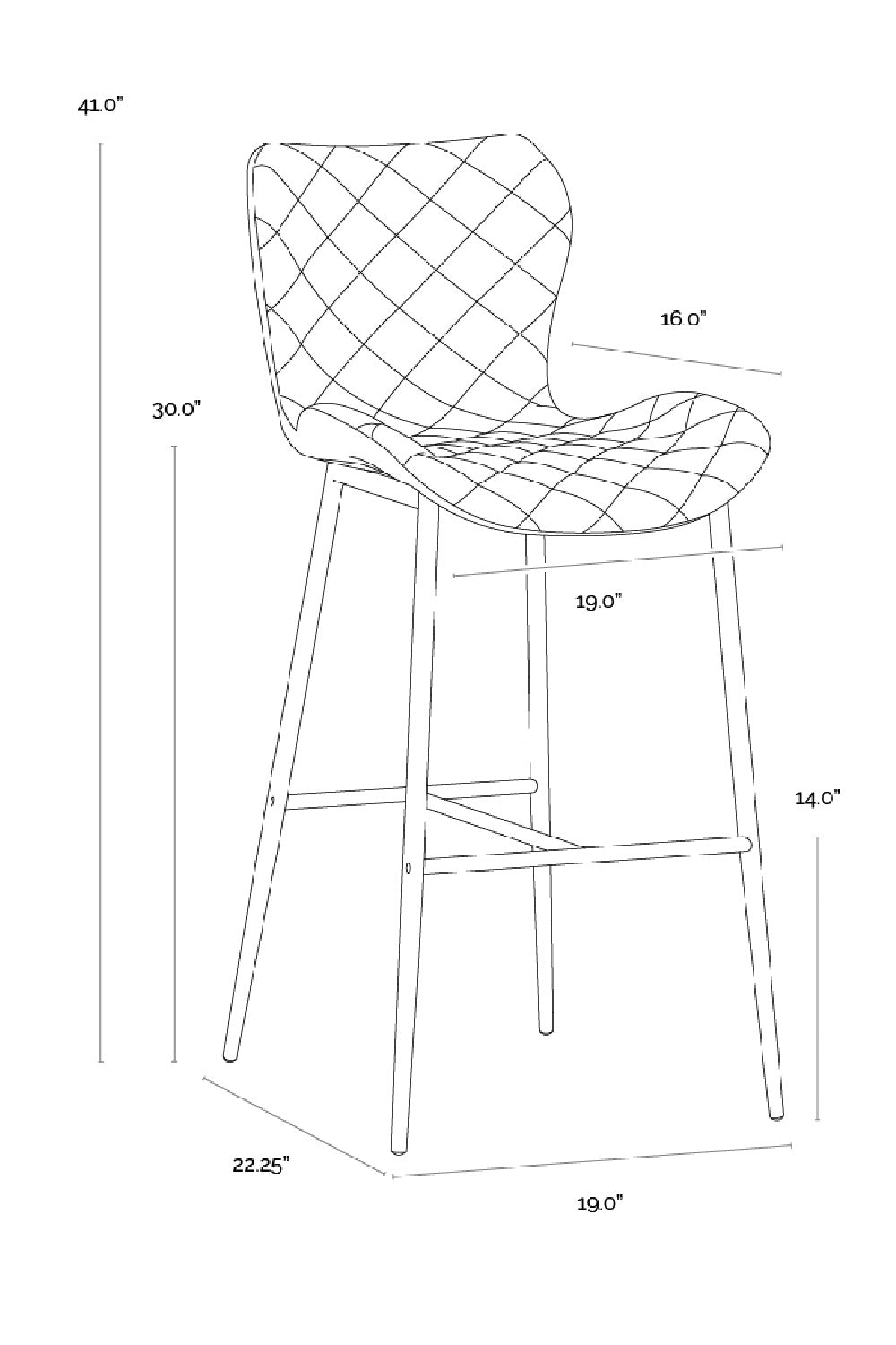   Modern European furniture - Diamond-Stitched Leather Look Bar Stools (2) - www.oroa.com | Oroa.com
