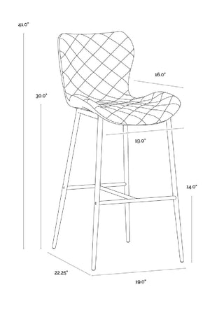  Modern European furniture - Diamond-Stitched Leather Look Bar Stools (2) - www.oroa.com | Oroa.com