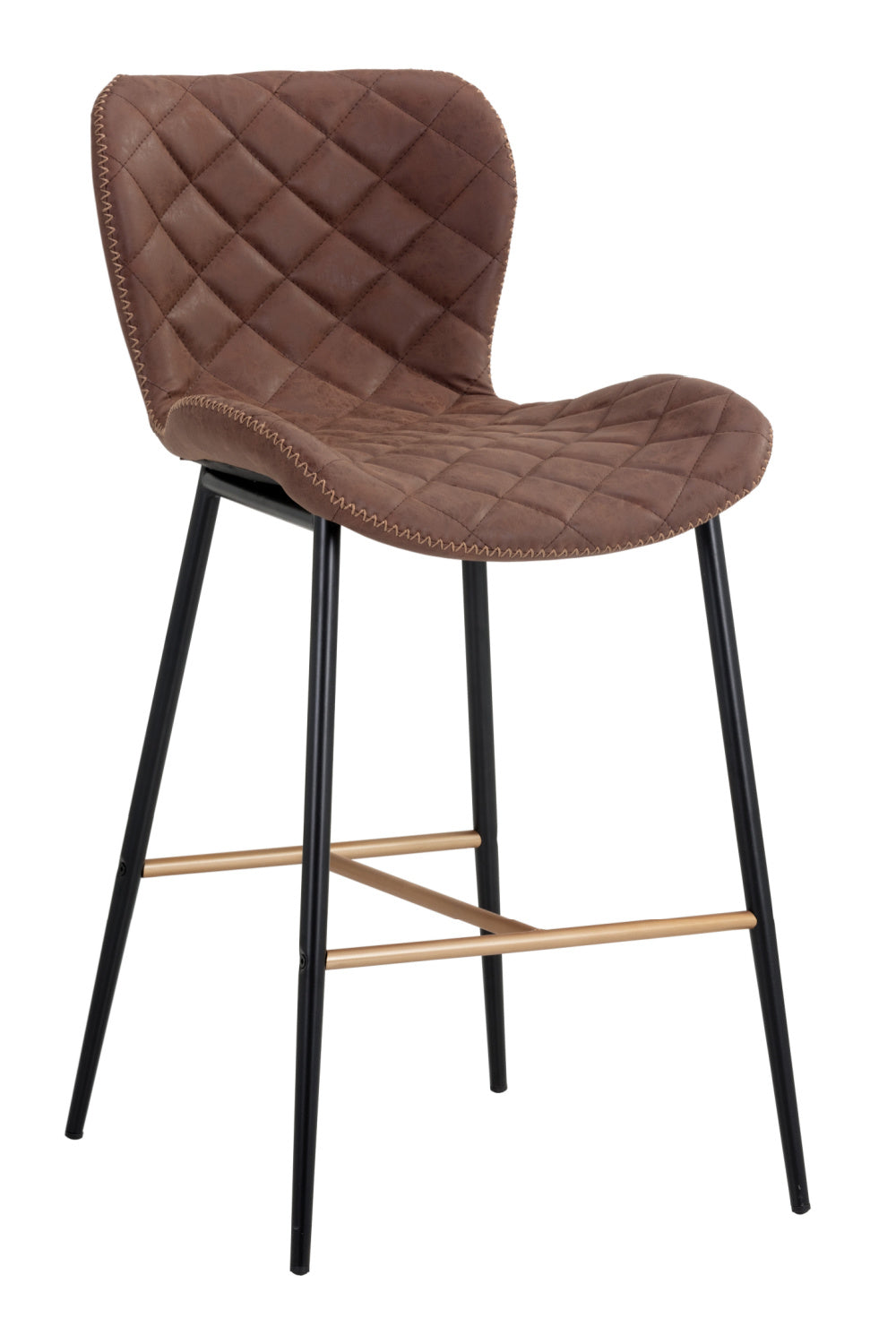   Modern European furniture - Leather-Look Diamond-Stitched  Counter Stools (2) - www.oroa.com | Oroa.com
