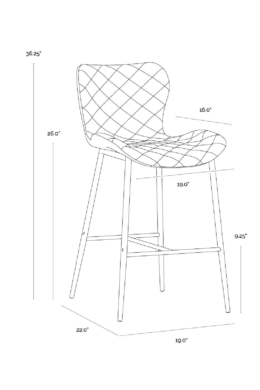   Modern European furniture - Leather-Look Diamond-Stitched  Counter Stools (2) - www.oroa.com | Oroa.com