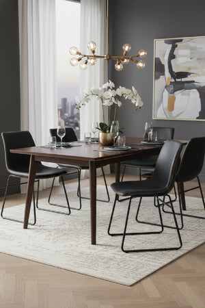   Modern European furniture - Leather Look Mid-Century Dining Chairs (2) - www.oroa.com | Oroa.com