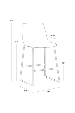   Modern European furniture - Leather-Look Mid-Century Counter Stools (2) - www.oroa.com | Oroa.com