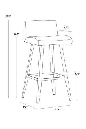   Modern European furniture - Black Leather Look Counter Stool - www.oroa.com | Oroa.com