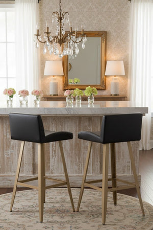   Modern European furniture - Black Leather Look Counter Stool - www.oroa.com | Oroa.com