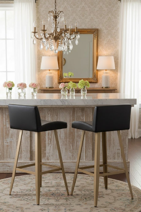   Modern European furniture - Black Leather Look Counter Stool - www.oroa.com | Oroa.com