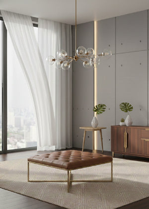   Modern European furniture - Brown Leather Button-Tufted Ottoman - www.oroa.com | Oroa.com