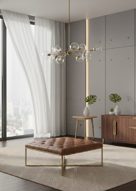   Modern European furniture - Brown Leather Button-Tufted Ottoman - www.oroa.com | Oroa.com