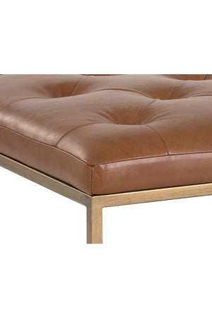   Modern European furniture - Brown Leather Button-Tufted Ottoman - www.oroa.com | Oroa.com
