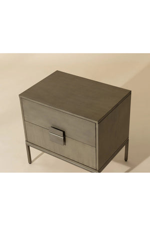   Modern European furniture - Acacia Wood 2-Drawer Nightstand - www.oroa.com | Oroa.com