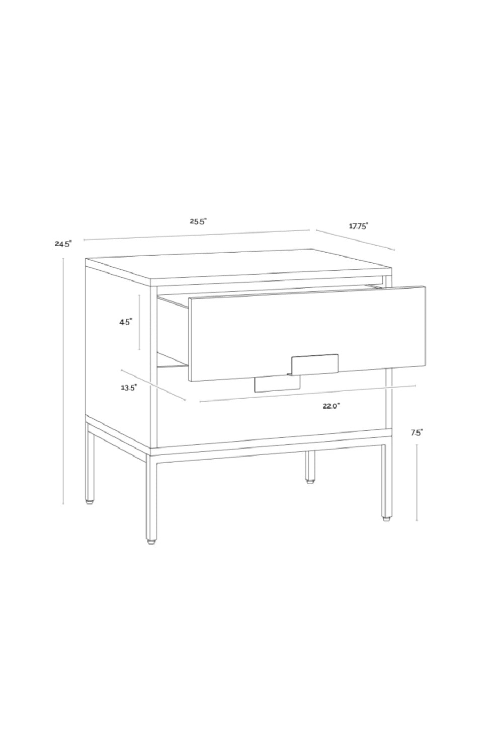   Modern European furniture - Acacia Wood 2-Drawer Nightstand - www.oroa.com | Oroa.com