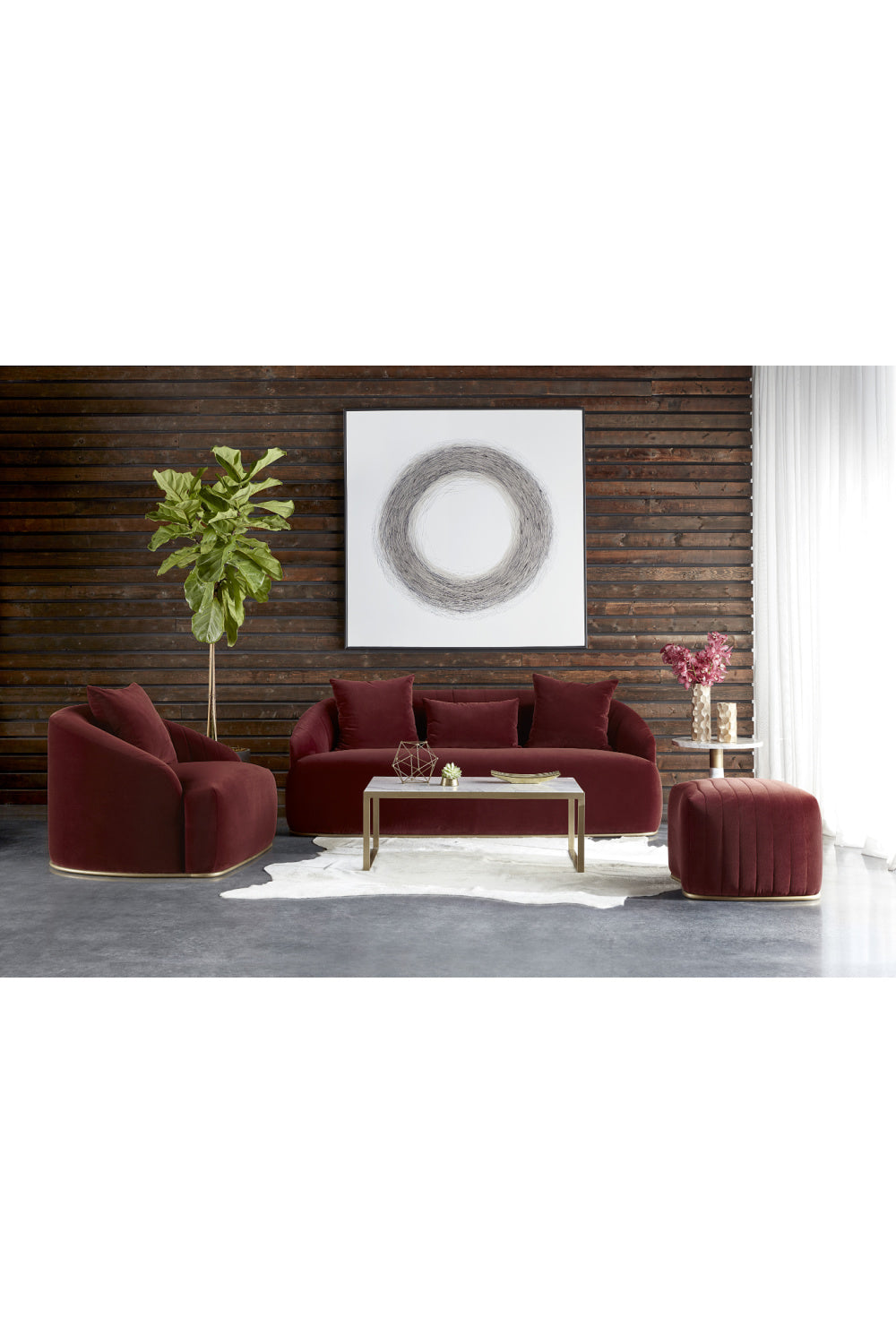   Curved Channel-Tufted Lounge Chair | Oroa.com