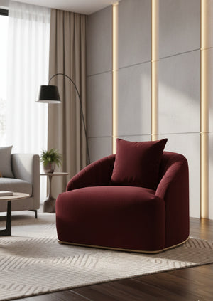   Modern European furniture - Curved Channel-Tufted Lounge Chair - www.oroa.com | Oroa.com