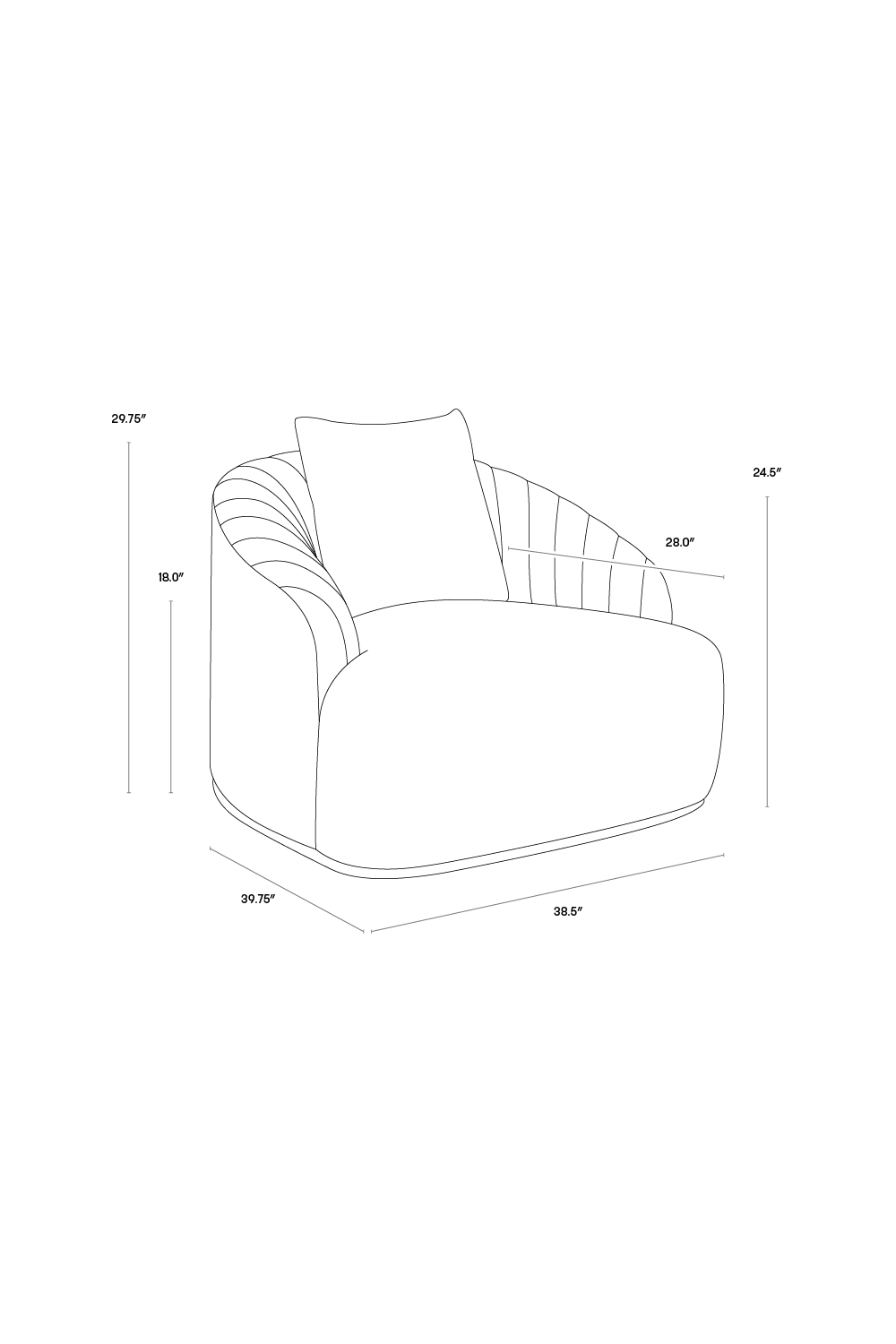   Curved Channel-Tufted Lounge Chair | Oroa.com