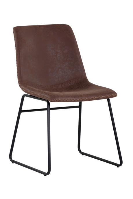   Modern European furniture - Leather Look Mid-Century Dining Chairs (2) - www.oroa.com | Oroa.com
