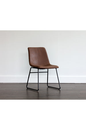   Modern European furniture - Leather Look Mid-Century Dining Chairs (2) - www.oroa.com | Oroa.com
