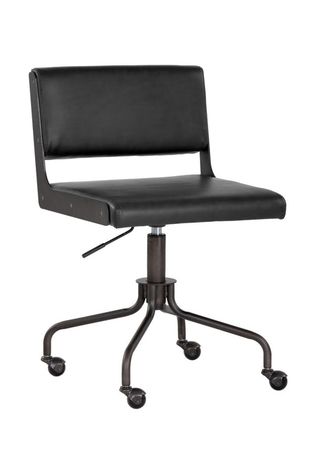   Modern European furniture - Black Leather Look Office Chair - www.oroa.com | Oroa.com