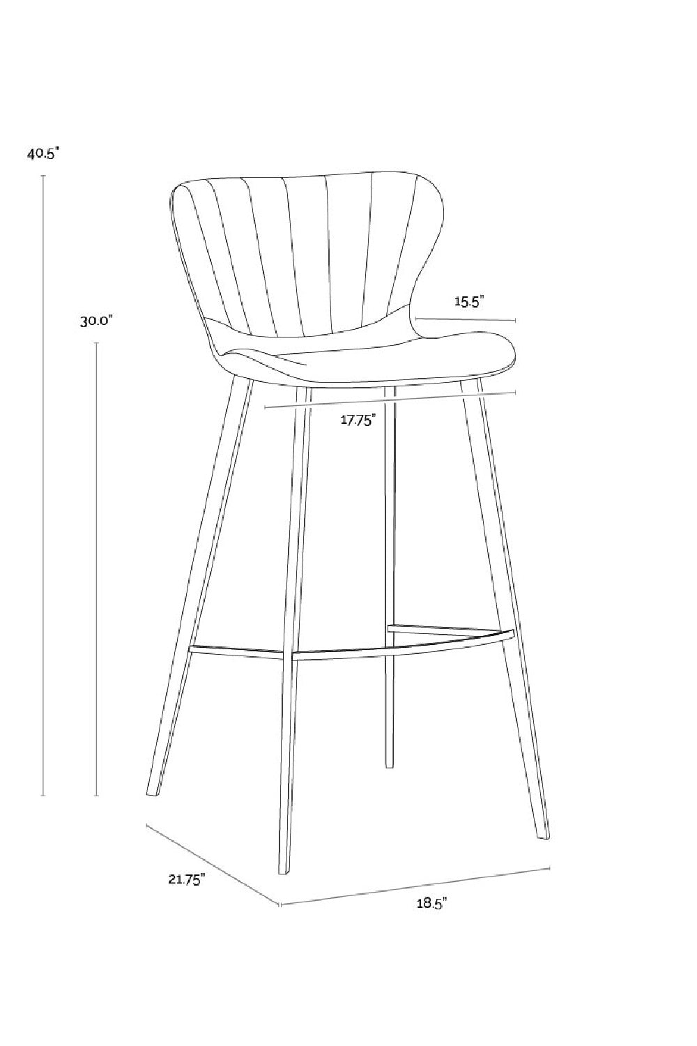   Modern European furniture - Clamshell Style Tufted Bar Stool - www.oroa.com | Oroa.com
