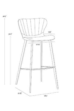   Modern European furniture - Clamshell Style Tufted Bar Stool - www.oroa.com | Oroa.com