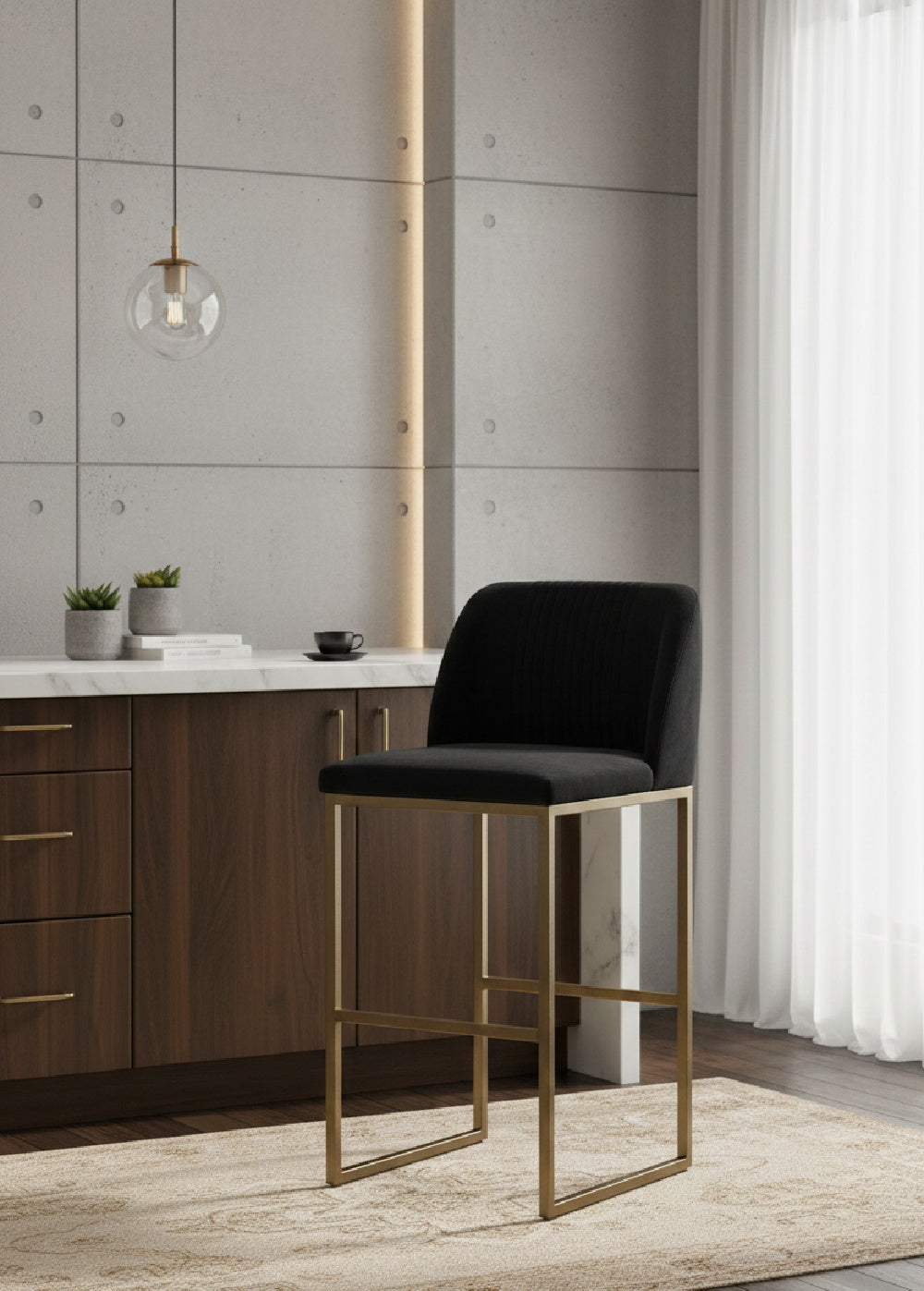   Modern European furniture - Gray Runch-Back Bar Stool - www.oroa.com | Oroa.com
