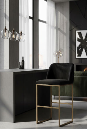   Modern European furniture - Ruched-Back Fabric Counter Stool - www.oroa.com | Oroa.com